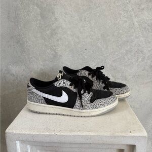 Nike Black and White Low-Top Air Jordan Sneakers